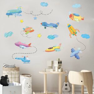 Airplane Wall Decals Plane Wall Stickers for Bedroom Wall Art Mural for Living Room Kids Room Wall Decor