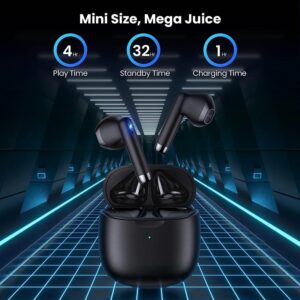 SGNICS for Wiko Voix in-Ear Earphones Headset with Mic and Touch Control TWS Wireless Bluetooth 5.0 Earbuds with Charging Case - Black