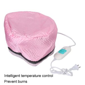 Hair Steamer Cap Hair Thermal Treatment Cap Temperature Adjustable Hot Dye Cap Deep Conditioning Electric Hood for Home Scalp Care,110‑220V,US Plug Valentine's Day