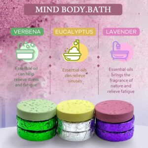 Shower Steamers Multi-Quantity Packed (45PCS) Women/Men Gift Set–Lavender, Verbena, Eucalyptus Aromatic Shower Bombs, Individually Wrapped Tablets for Mother's Day & Anniversaries