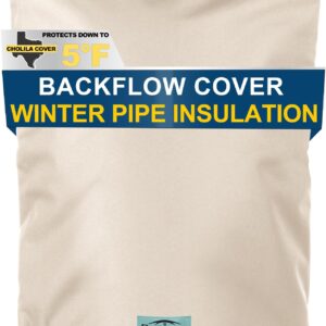 Cholila Cover Backflow Preventer Cover Insulated (5˚F) with Thicker 7 Layers Fabric - 16"W x 20"H with Aluminum Foil Backflow Cover for Winter Pipe Freeze Protection - Sprinkler Covers for Outside