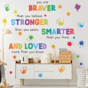 colorful inspirational wall decals for kids bedroom - motvational phrase children diy wall art stickers for classroom, nursery, playroom - removable positive sayings lettering decor