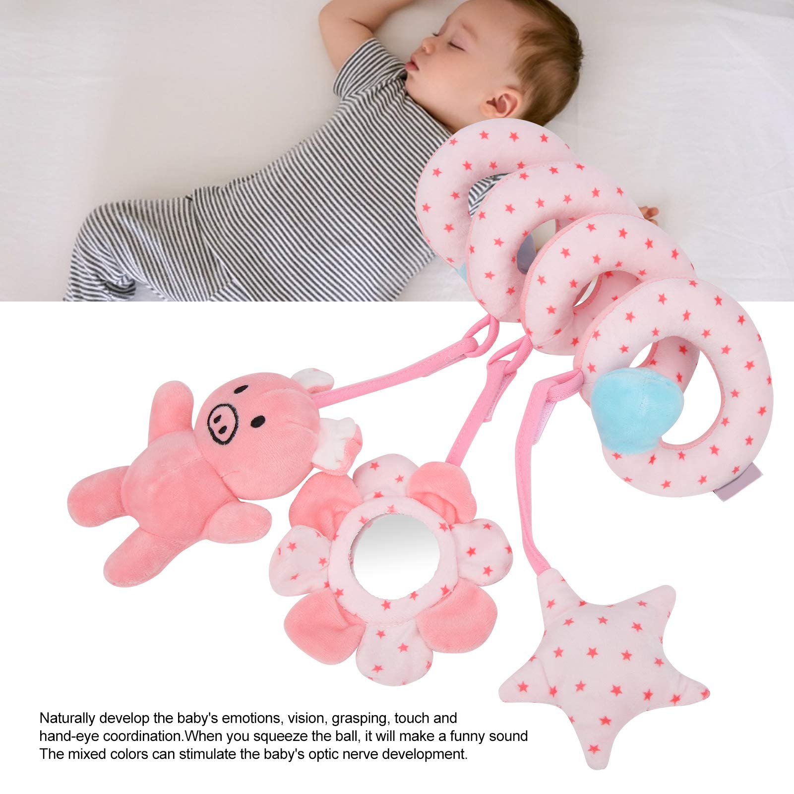 Ejoyous Baby Stroller Hanging Toy, Newborn Pram Crib Plush Toys Infant Spiral Activity Rattle Stroller Car Seat Toy for Babies Boys and Girls()