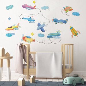 Airplane Wall Decals Plane Wall Stickers for Bedroom Wall Art Mural for Living Room Kids Room Wall Decor