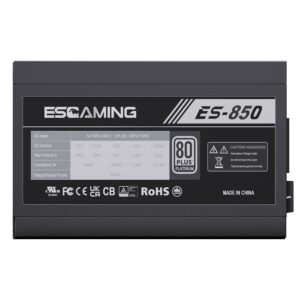 ESGAMING 850W SFX Power Supply 80+ Platinum Efficiency Fully Modular PSU SFX Form Factor with Silent 80mm Hydraulic Fan