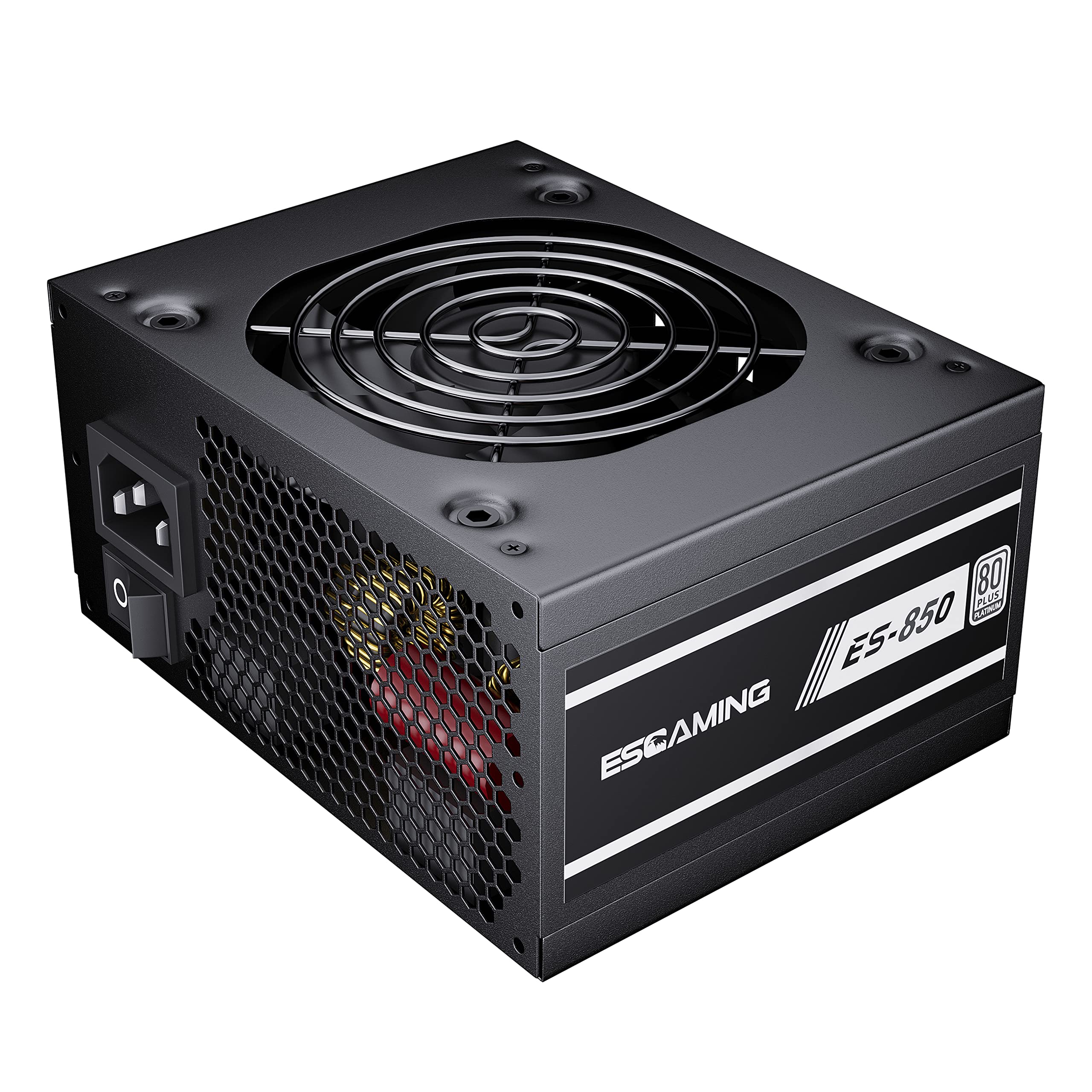 ESGAMING 850W SFX Power Supply 80+ Platinum Efficiency Fully Modular PSU SFX Form Factor with Silent 80mm Hydraulic Fan