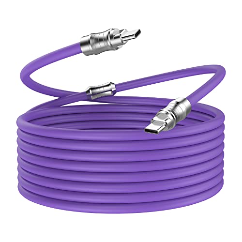 WLGQ USB C to USB C Cable, PD100W Skin-Friendly Liquid Silicone Material Fast Charging Cable USB Type C Interface Device Universal Charging Cable Purple 1.6Ft