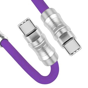 WLGQ USB C to USB C Cable, PD100W Skin-Friendly Liquid Silicone Material Fast Charging Cable USB Type C Interface Device Universal Charging Cable Purple 1.6Ft