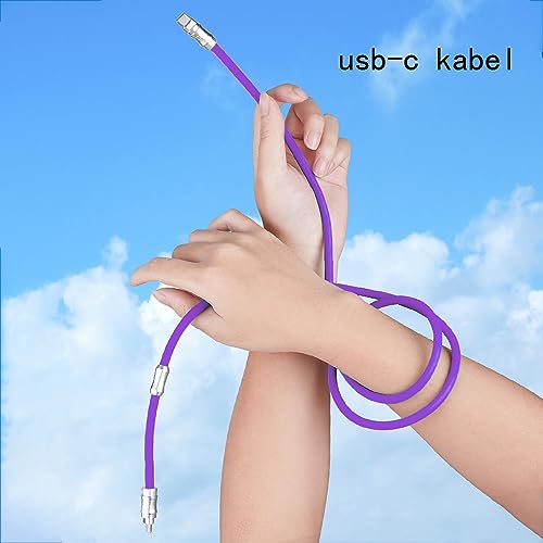 WLGQ USB C to USB C Cable, PD100W Skin-Friendly Liquid Silicone Material Fast Charging Cable USB Type C Interface Device Universal Charging Cable Purple 1.6Ft