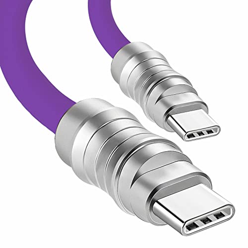 WLGQ USB C to USB C Cable, PD100W Skin-Friendly Liquid Silicone Material Fast Charging Cable USB Type C Interface Device Universal Charging Cable Purple 1.6Ft