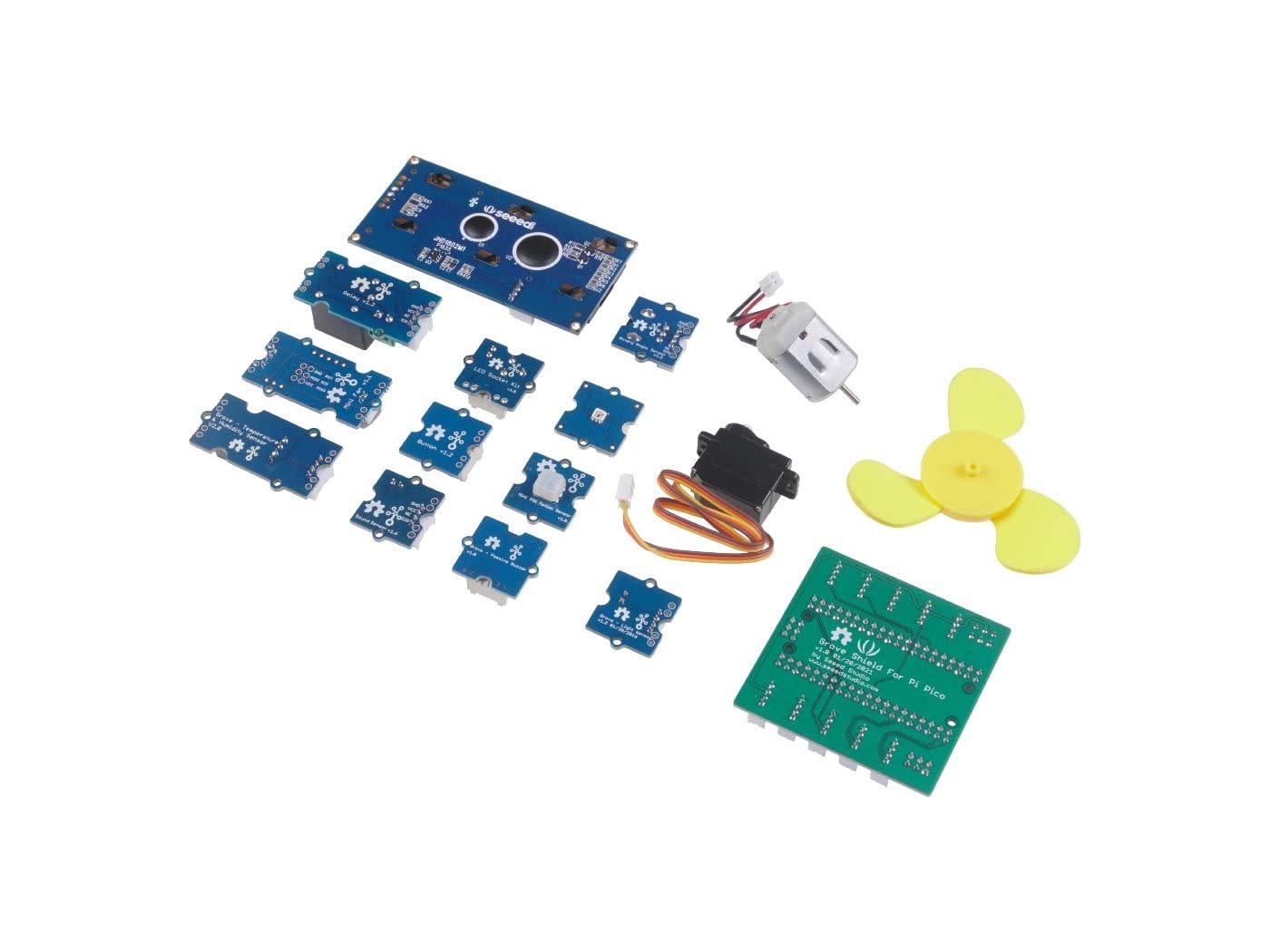 Seeed Studio Grove Starter Kit for Raspberry Pi Pico, with Detailed Tutorials and Supports Micropython, Compatible with Pico Attach Free Courses, Plug to Use, No Wiring, No Welding.