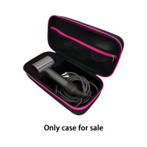 LITTECA Storage Case Caring Hard Case for Dyson Hair Dryer and Accessories, Hard Travel Storage Case with Pink Zipper