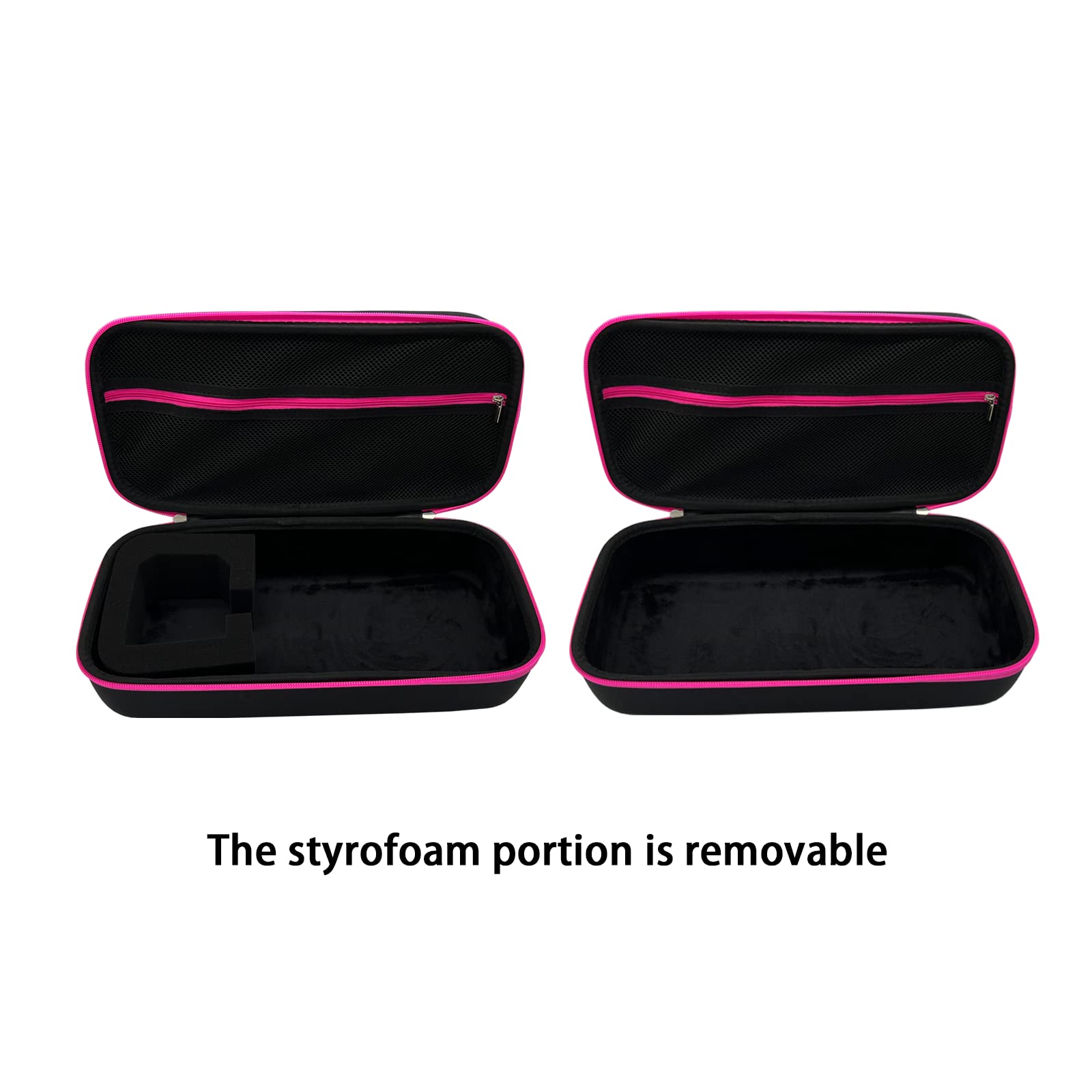 LITTECA Storage Case Caring Hard Case for Dyson Hair Dryer and Accessories, Hard Travel Storage Case with Pink Zipper