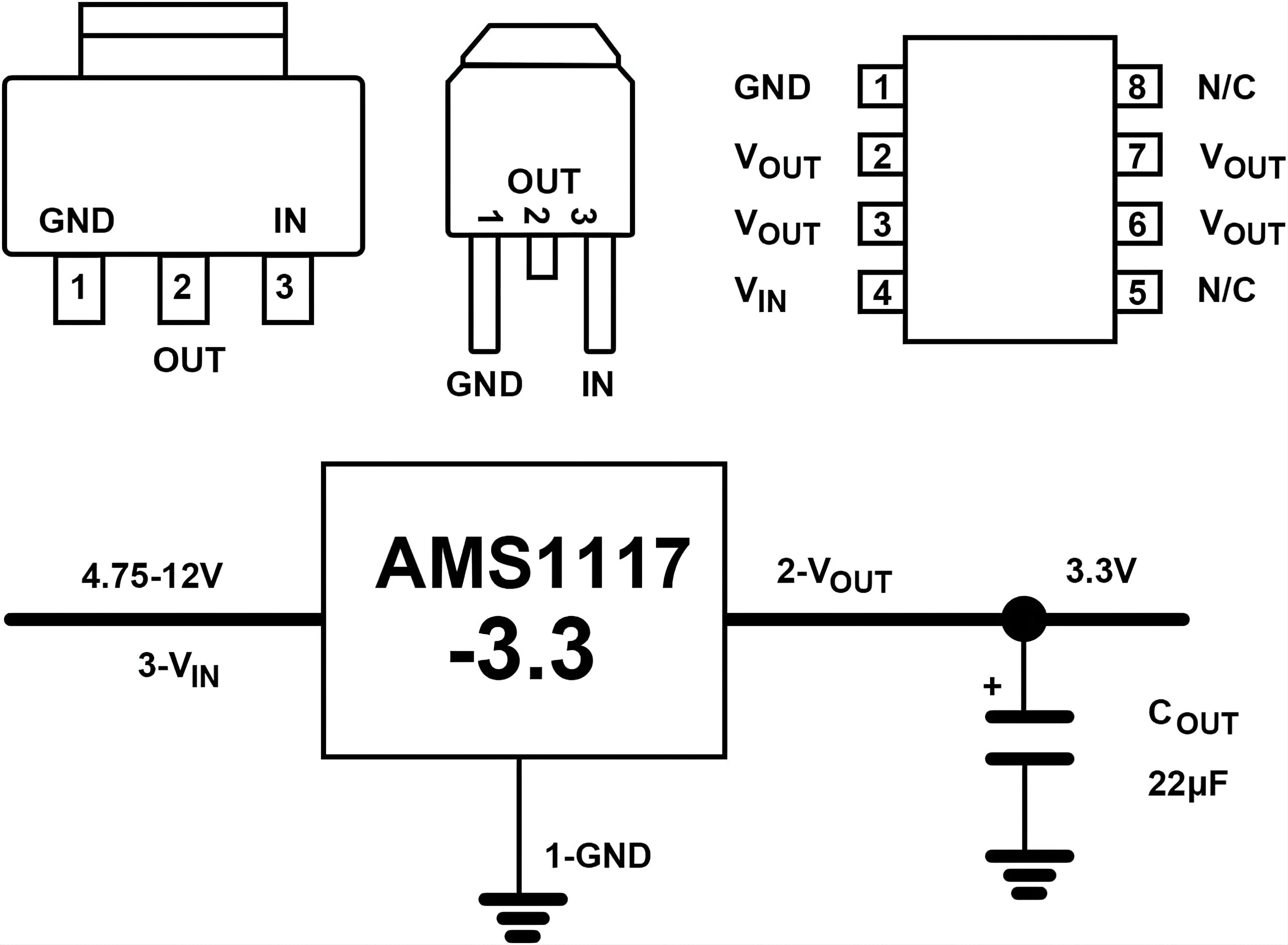 WWZMDiB 12Pcs AMS1117-3.3 DC-DC Buck Converter 4.75~12V to 3.3V Step-Down Power Module LDO 800MA (12 pcs)