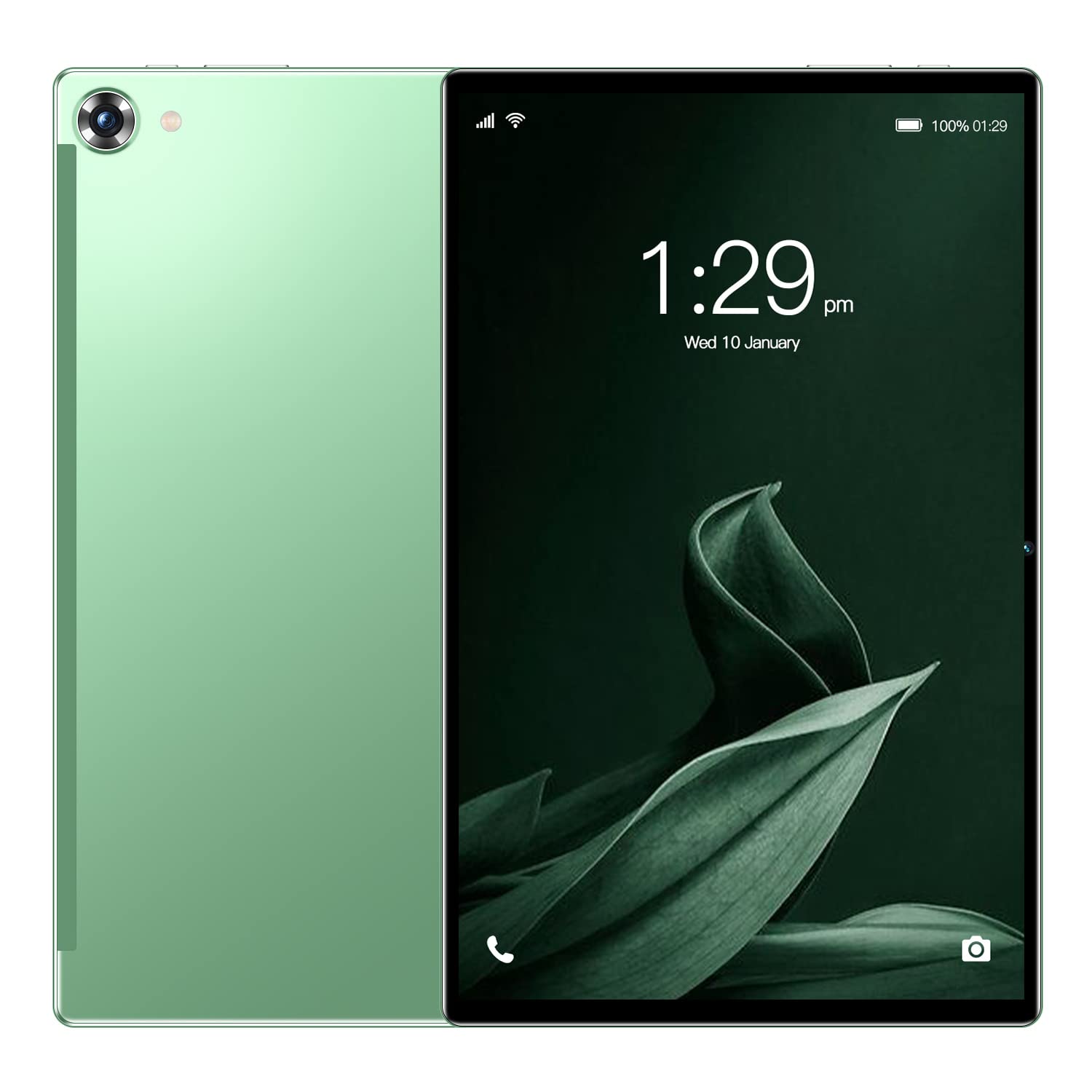 10.1 inch PA13 Tablet, 4+32G Full Screen Tablets with Dual SIM Card Slots, Android 8, 1280x800 HD, WiFi, Bluetooth, GPS, 2MP/5MP Camera (Green)