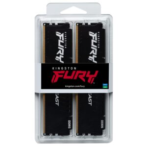 Kingston Fury Beast 32GB (2x16GB) 6000MT/s DDR5 CL36 Desktop Memory Kit of 2 | AMD Expo | Plug N Play | KF560C36BBEK2-32