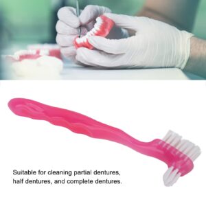 ZJchao False Teeth Cleaning Brush Elderly Portable Plaque Dirt Removal Denture Brush Home Travel()