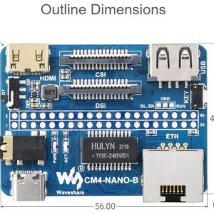 waveshare Nano Base Board Compatible with Raspberry Pi Compute Module 4