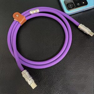 WLGQ USB C to USB C Cable, PD100W Skin-Friendly Liquid Silicone Material Fast Charging Cable USB Type C Interface Device Universal Charging Cable Purple 1.6Ft