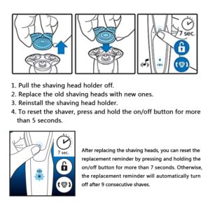 Durimi SH98/70 Replacement Heads for Philips Norelco Shavers Series S9xxx -Upgraded Double-Layer Blade Compatible with Shaver 9000