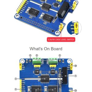 Waveshare Isolated CAN Expansion Board 2 Channel Compatible with Raspberry Pi 4B/3B+/3B etc. Series Boards