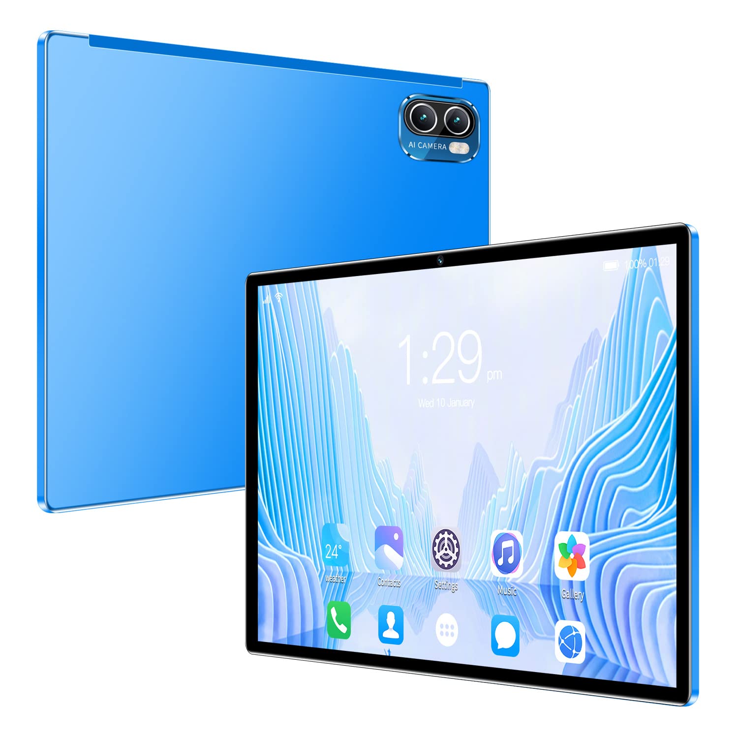 10.1 inch X5 Pro Tablet, 4+32G Full Screen Tablets with Dual SIM Card Slots, Android 8, 1280x800 HD, WiFi, Bluetooth, GPS, 2MP/5MP Camera (Blue)