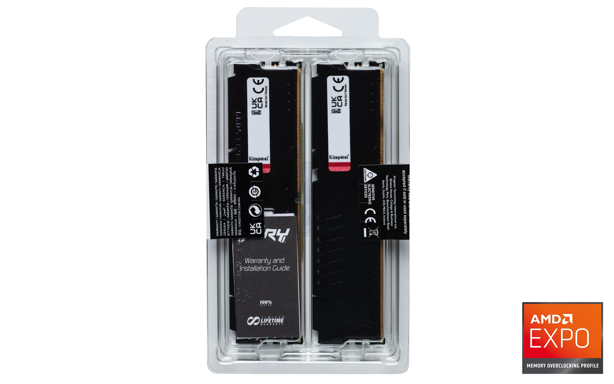 Kingston Fury Beast 32GB (2x16GB) 6000MT/s DDR5 CL36 Desktop Memory Kit of 2 | AMD Expo | Plug N Play | KF560C36BBEK2-32