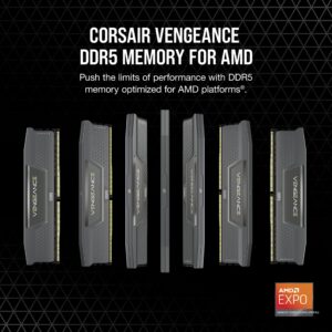 CORSAIR VENGEANCE DDR5 64GB (2x32GB) DDR5 5600MHz CL40 AMD EXPO Intel XMP iCUE Compatible Computer Memory – Gray (CMK64GX5M2B5600Z40)