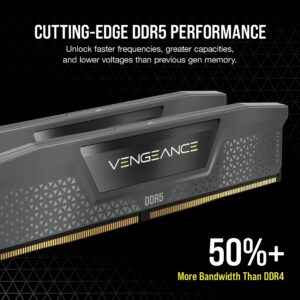 CORSAIR VENGEANCE DDR5 64GB (2x32GB) DDR5 5600MHz CL40 AMD EXPO Intel XMP iCUE Compatible Computer Memory – Gray (CMK64GX5M2B5600Z40)