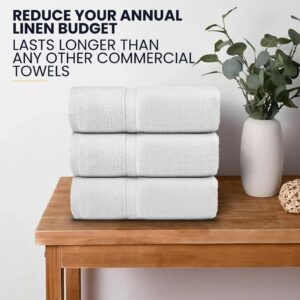 Belem Luxury Bulk Towels for Hotels - Pack of 60 (24x50) -100% Cotton - White Large Bath Towels Bulk - Save $149 in Bulk Bath Towels -Soft & Plush - Highly Absorbent, Quick Dry - Wholesale Towels Pack