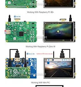 Waveshare Resistive Touch Screen IPS HDMI LCD in 3.5inch Compatible with Raspberry Pi 4B/3B+/3B etc. Series Boards Supports PC