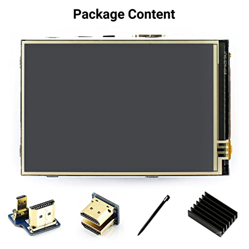 Waveshare Resistive Touch Screen IPS HDMI LCD in 3.5inch Compatible with Raspberry Pi 4B/3B+/3B etc. Series Boards Supports PC