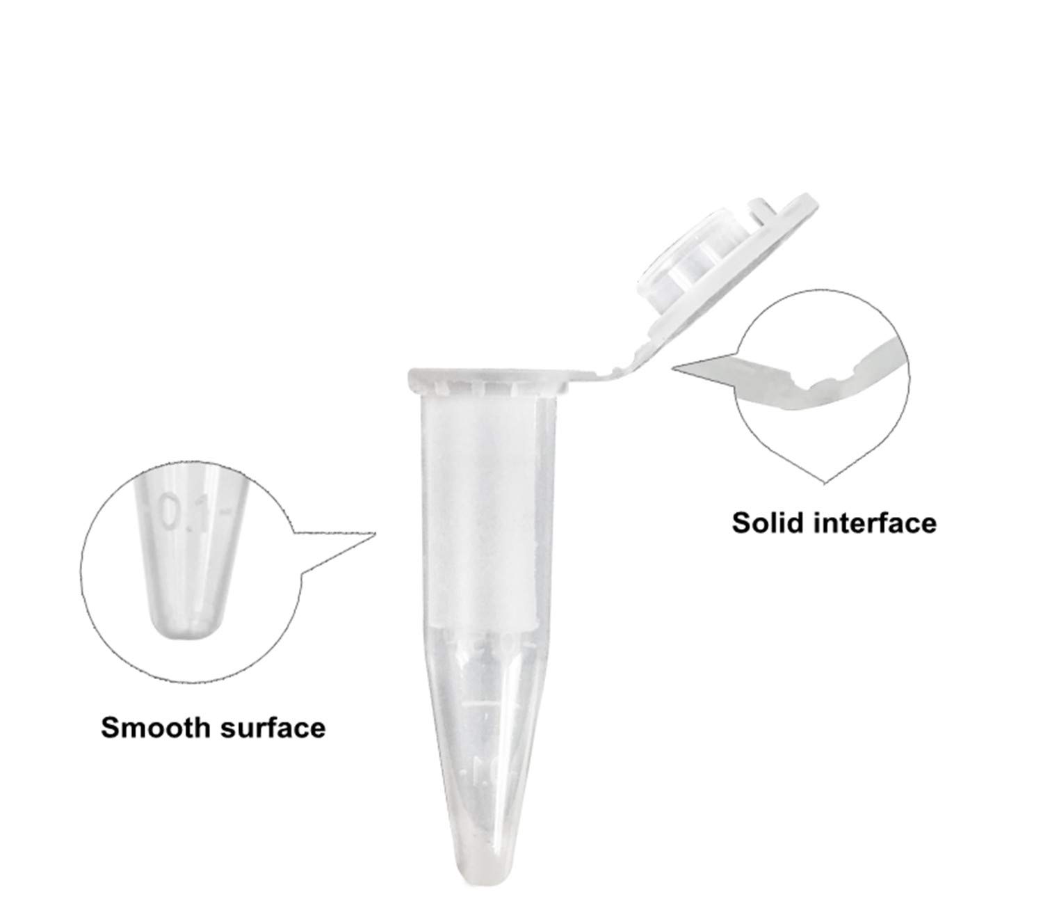 JinYu Centrifuge Tubes Bottom Tip Clear Plastic Test Tube Vials (1.5ml/30pcs)