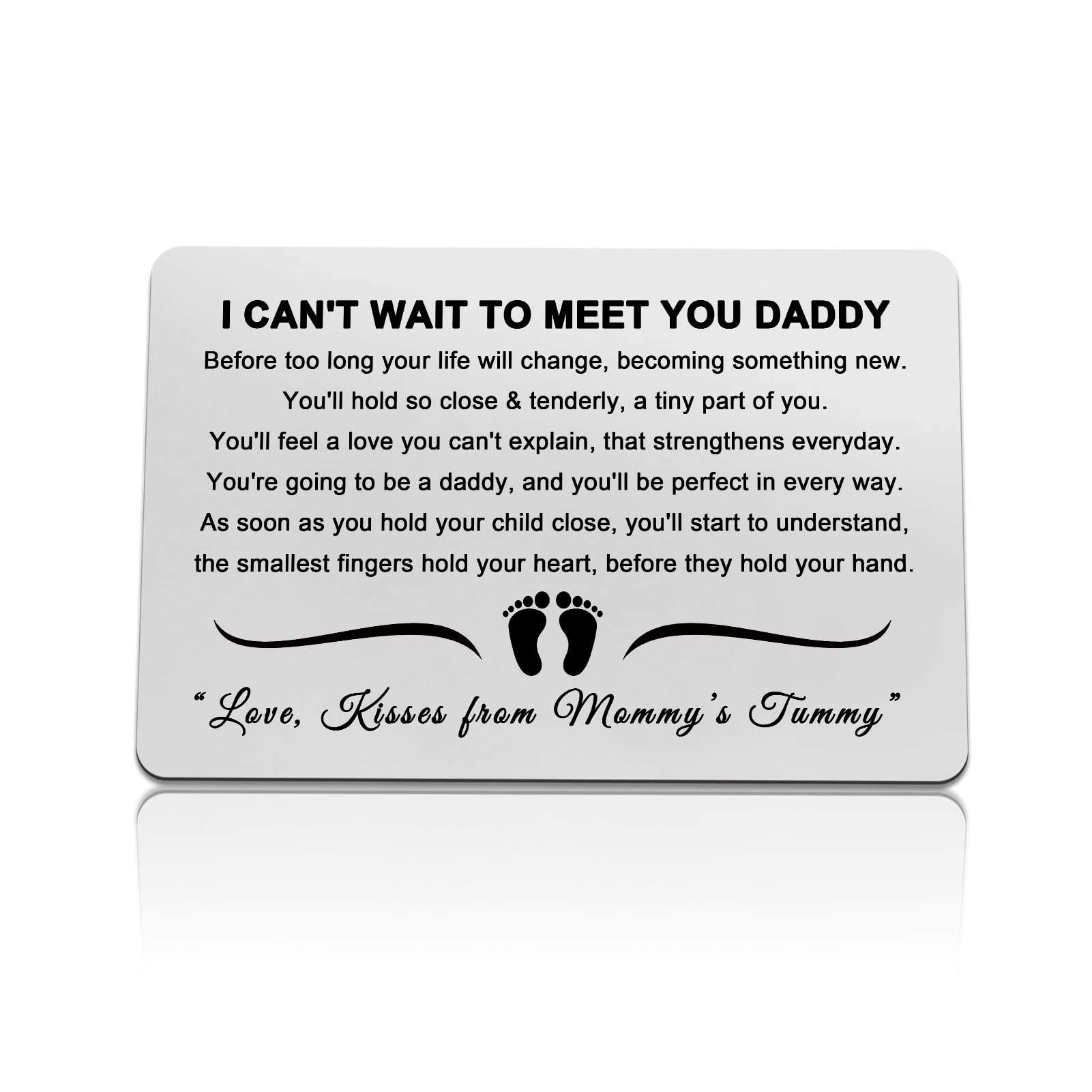 New Dad Gifts Metal Wallet Insert Card Daddy to Be Gifts Pregnancy Baby Announcement Gifts for Husband From Wife New Father to Be Gift First Time Dads Soon to Be Daddy Gifts Christmas Fathers Day Gift