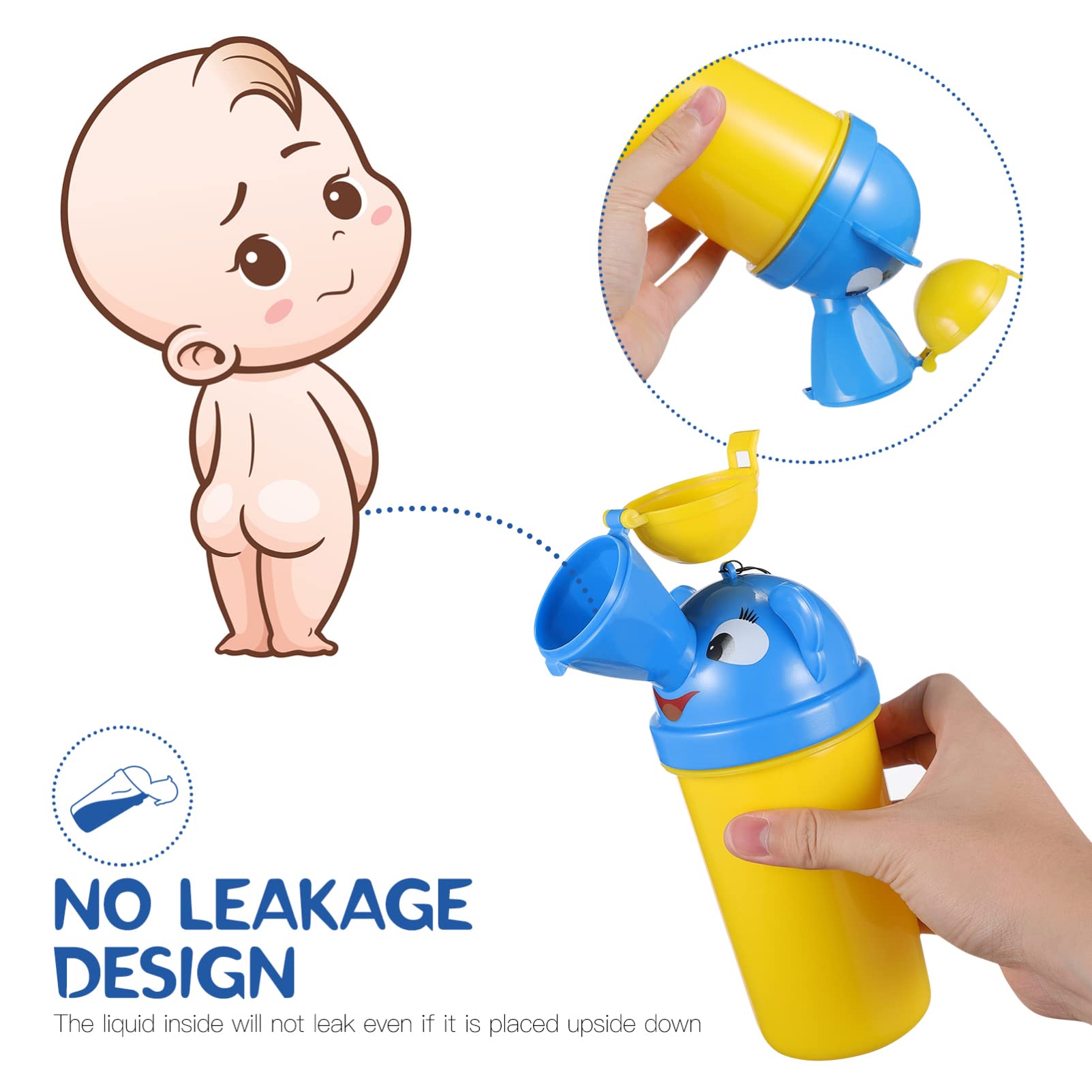 Portable Travel Potty, Emergency Urinal Toilet Potty for Toddler Kids, Pee Training Bottle Cup Cartoon Potty for Boys Girls, Outdoor Potty for Car, Camping