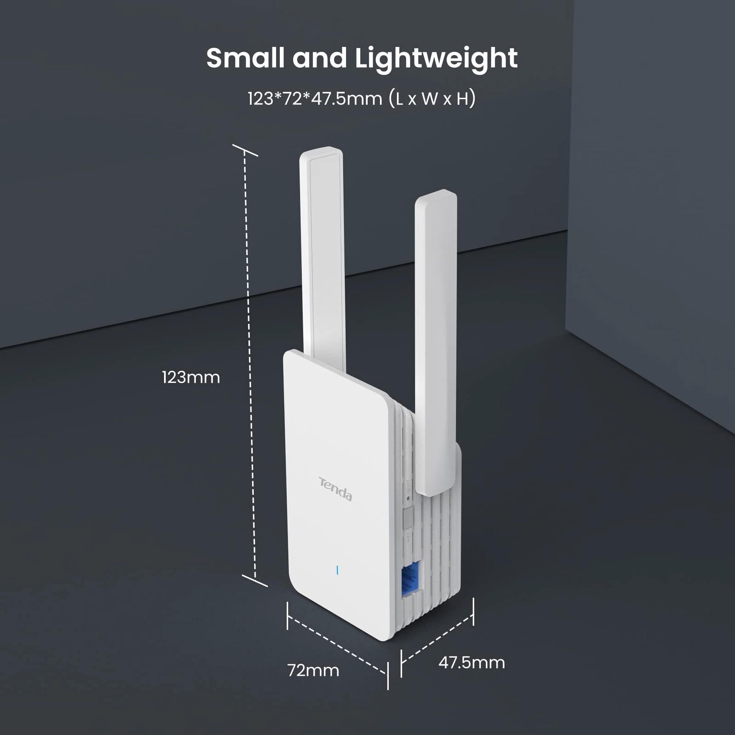 Tenda WiFi 6 Extender, AX3000 Dual Band WiFi Extender Signal Booster with Gigabit Ethernet Port, Home Internet Extender WiFi Booster, AP Mode, WPS Easy Setup(A33)