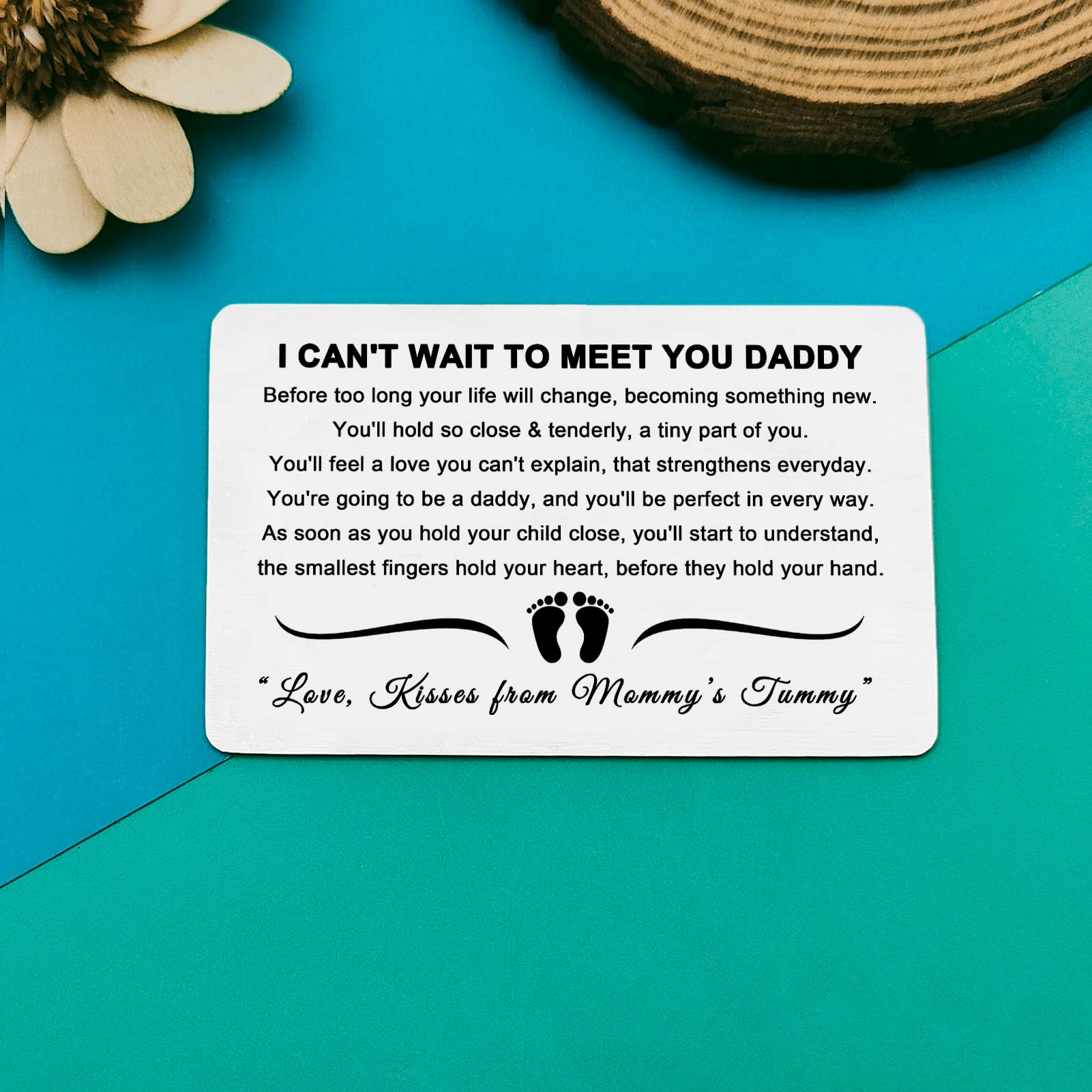 New Dad Gifts Metal Wallet Insert Card Daddy to Be Gifts Pregnancy Baby Announcement Gifts for Husband From Wife New Father to Be Gift First Time Dads Soon to Be Daddy Gifts Christmas Fathers Day Gift