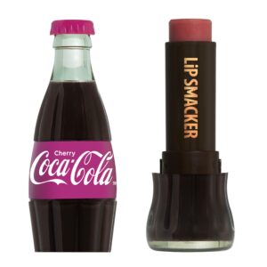 lip smacker coca cola collection lip balm, flavored moisturizing, smoothing soft shine, hydrating & protecting fun tasty flavors, cruelty-free & vegan - holiday classic cherry coke