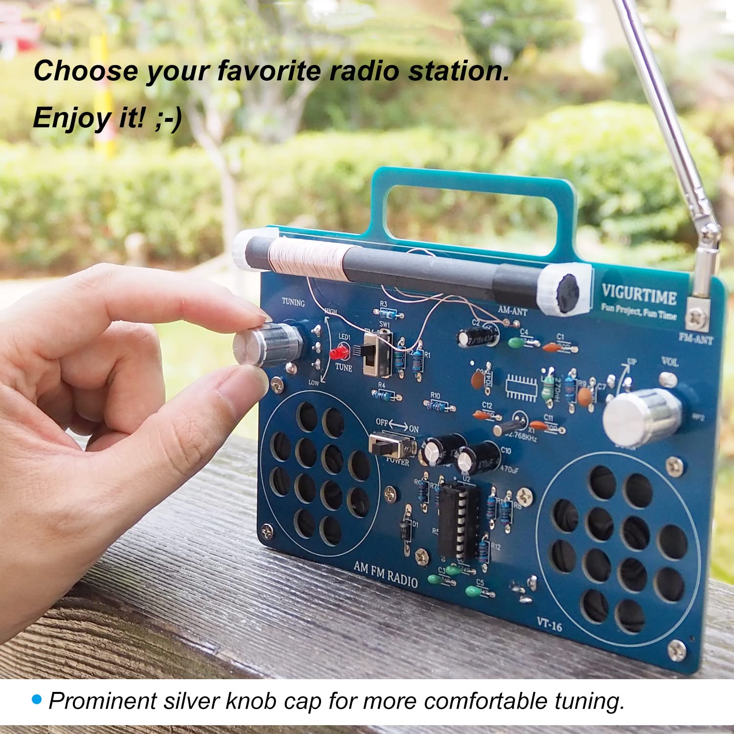 VIGURTIME AM/FM Radio Kit | Soldering Project DIY Kit for Practicing Teaching Electronics | Stereo | Great STEM Project and Gift | Upgraded Version VT-16