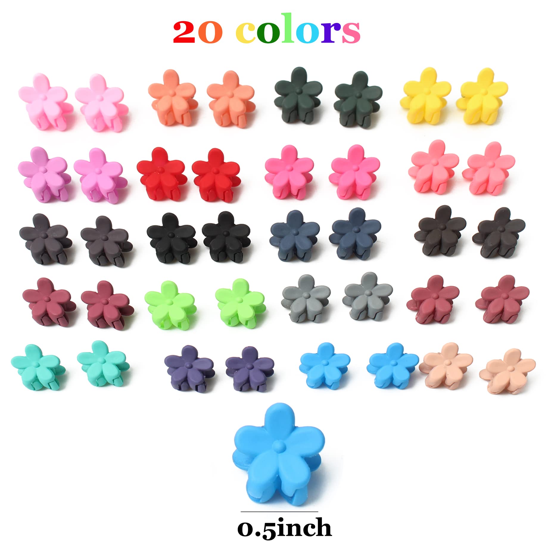 40Pcs Baby Girls Hair Bangs Mini Hair Claw Clip Kids Hair Pin 20 Colors for Girls and Women