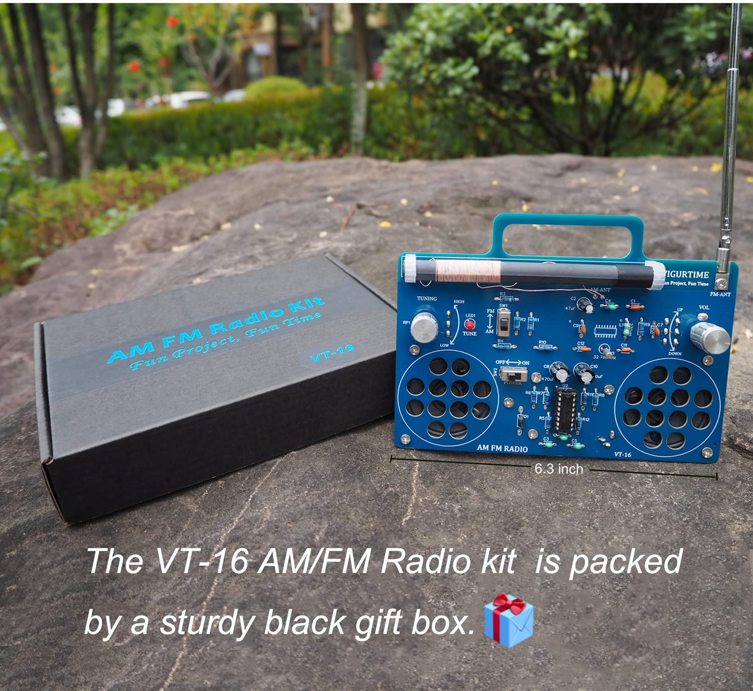 VIGURTIME AM/FM Radio Kit | Soldering Project DIY Kit for Practicing Teaching Electronics | Stereo | Great STEM Project and Gift | Upgraded Version VT-16