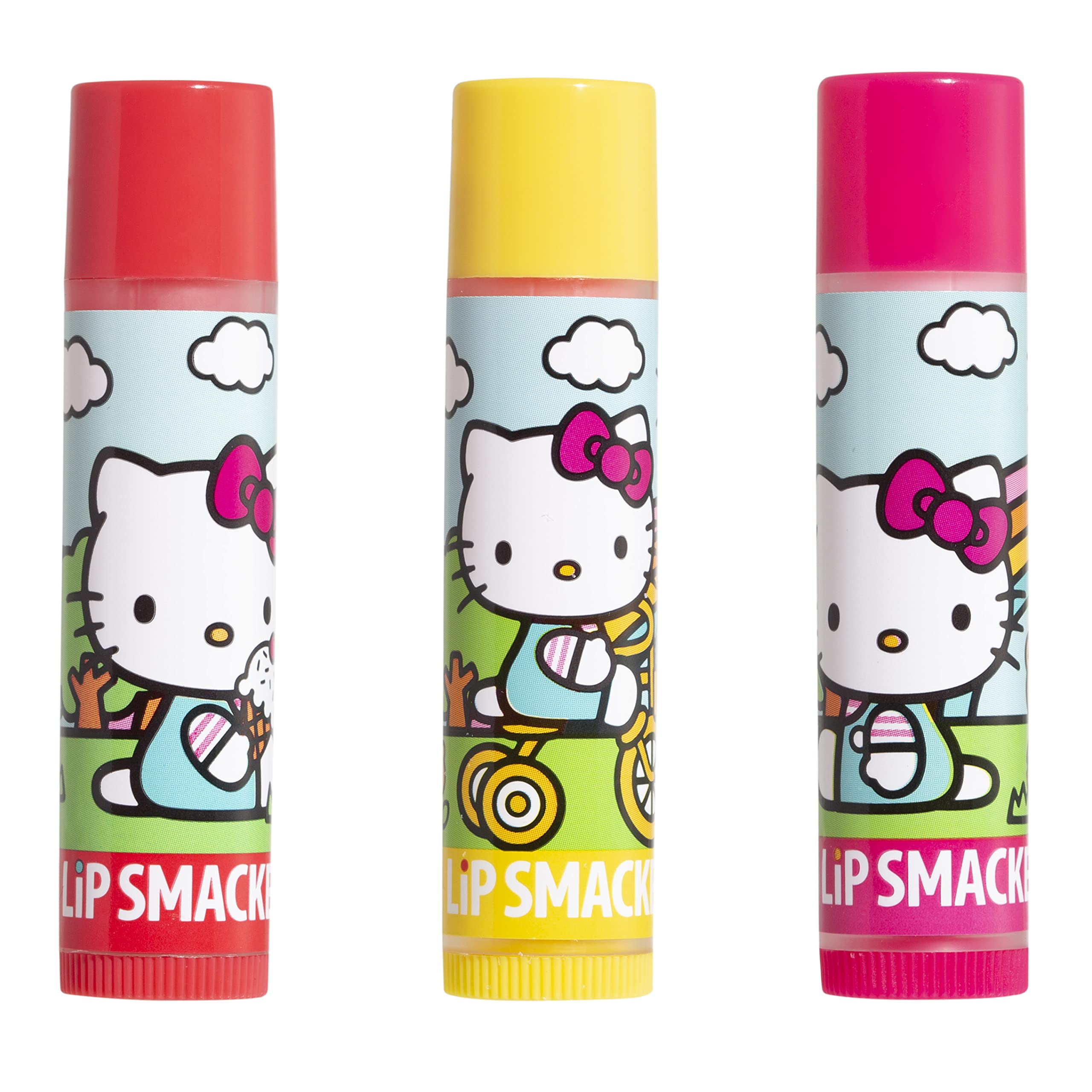 Lip Smacker Hello Kitty Holiday 3 pcs Flavored Lip Balm Tin For Girls Gift