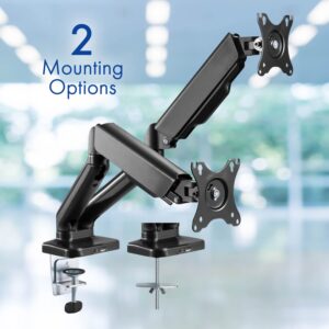 Stellar Mounts Dual Spring LCD Monitor Arms with USB and Multimedia Ports for: Sceptre 27-Inch FHD LED Gaming Monitor 75Hz 2X HDMI VGA Build-in Speakers, Ultra Slim Metal Black