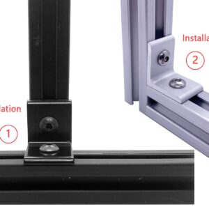 JCSPBYL 12 Set Silver 2020 Series Aluminum Profile Connectors, 12pcs L Corner Bracket,with Sliding T Nuts and Bolts for 2020 Aluminum Extrusion Profiles