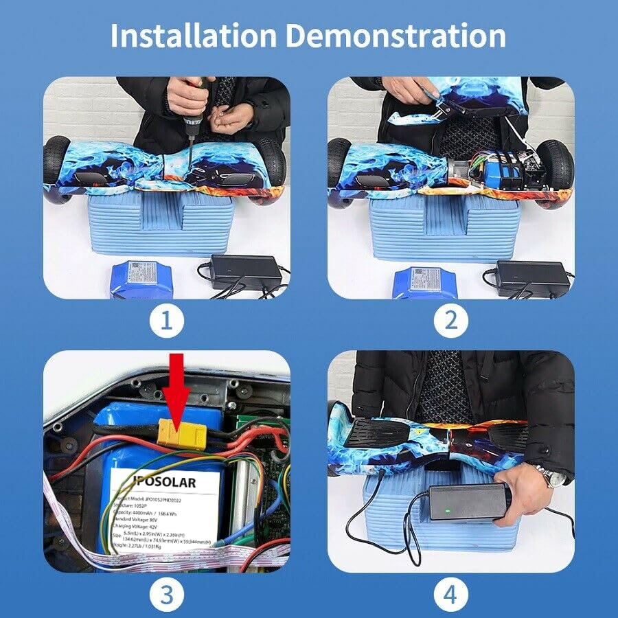 JPOSolar 36V 4.4AH Lithium Li-ion Battery Replacement with XT60 Plug and 6 Months Warranty by Factory. Made in USA. PLEASE WATCH The VIDEO for MORE PRODUCT INFORMATION.