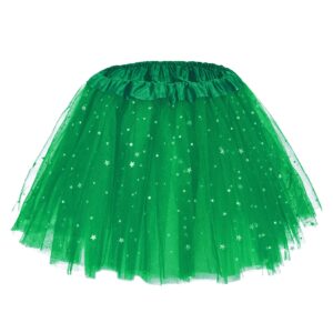 Century Star Girls Sparkle Tutu Skirt Tulle Ballet Skirts 3 Layers Princess Tutu for Toddler Kids Baby Party Dress Birthday Halloween 2-8T Cute Green