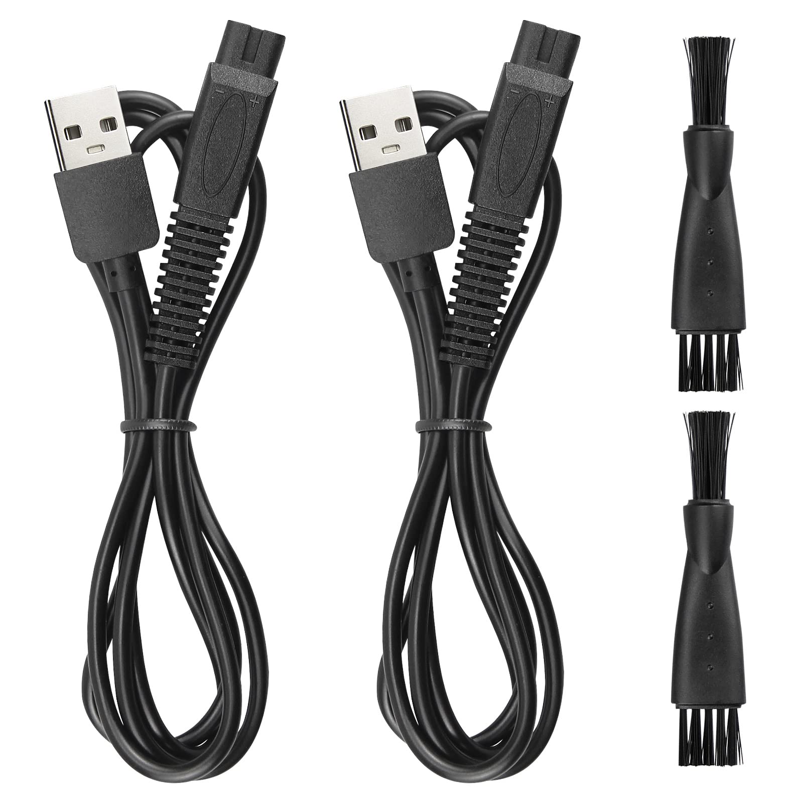 Charger Cord Replacement for Skull Shaver Pitbull Gold Pro, Palm, Platinum Electric Razor - USB Cable 2-Pack