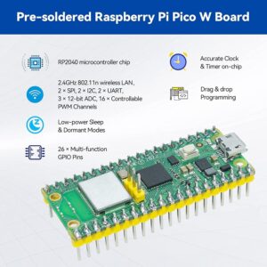 SunFounder Raspberry Pi Pico W Ultimate Starter Kit with Online Tutorials, RoHS Compliant, 450+ Items, 117 Projects, MicroPython, C/C++ (Compatible with Arduino IDE)