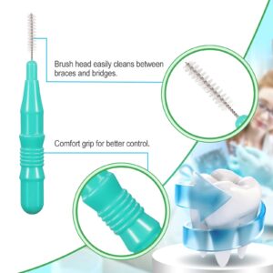 700 Pieces Interdental Brush Set Included 100 Braces Brush Between Teeth 600 Toothpick Toothpicks Tooth Floss for Cleaner Toothpick Tooth Flossing Flosser Oral Dental Hygiene Tooth Cleaning Tool