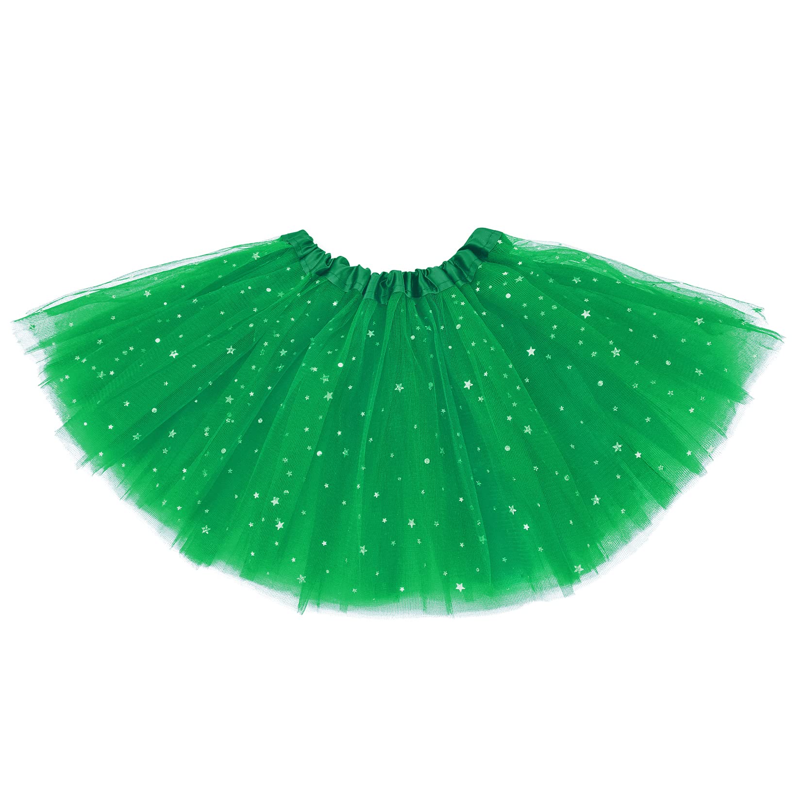 Century Star Girls Sparkle Tutu Skirt Tulle Ballet Skirts 3 Layers Princess Tutu for Toddler Kids Baby Party Dress Birthday Halloween 2-8T Cute Green